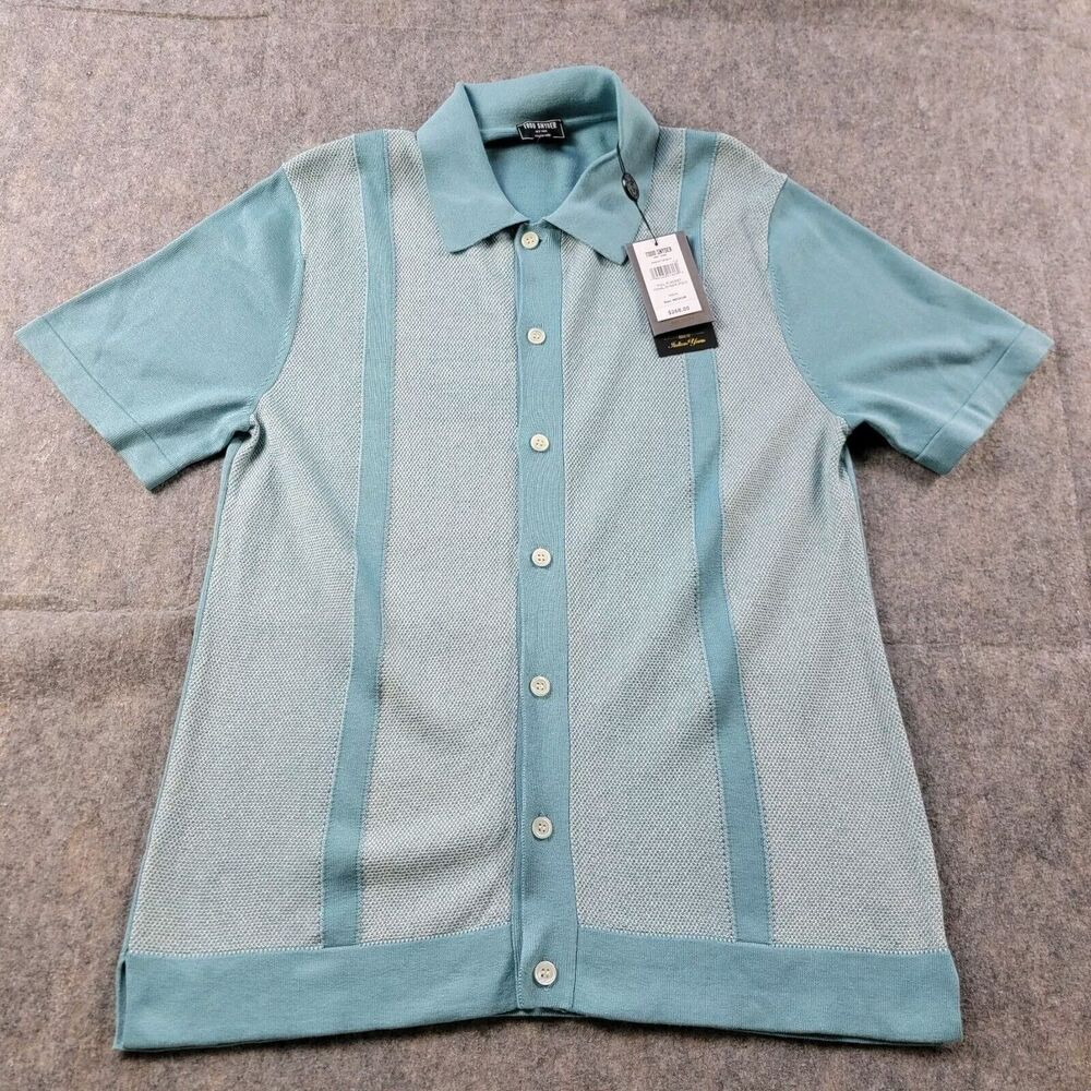 Todd Snyder Light Aqua Button-Up Polo Shirt